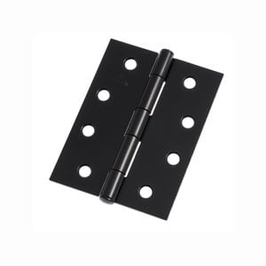 Lane 100mm Black Matte Fixed Pin Butt Hinge - 2 Pack