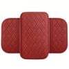 Catzon Car Console Armrest Cover Microfiber Leather Cushion With 2 Storage Pockets-red