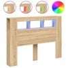 vidaXL LED Headboard Bed Header Furniture Sonoma Oak 140 cm Engineered Wood