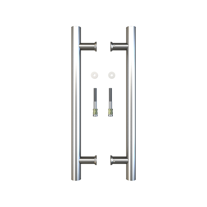Rolltrak 400mm Stainless Steel Barn Door Round Double Pull Handle