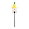 28cm Northcote Pottery White & Yellow Fairy House Stake