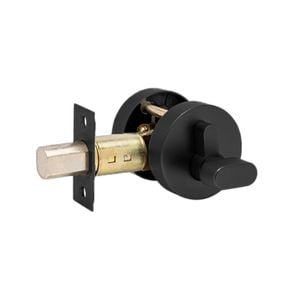 Zanda 54mm Diameter Matt Black Round Slimline Deadbolt, Single Cylinder Throw 27mm (Key/Turn)
