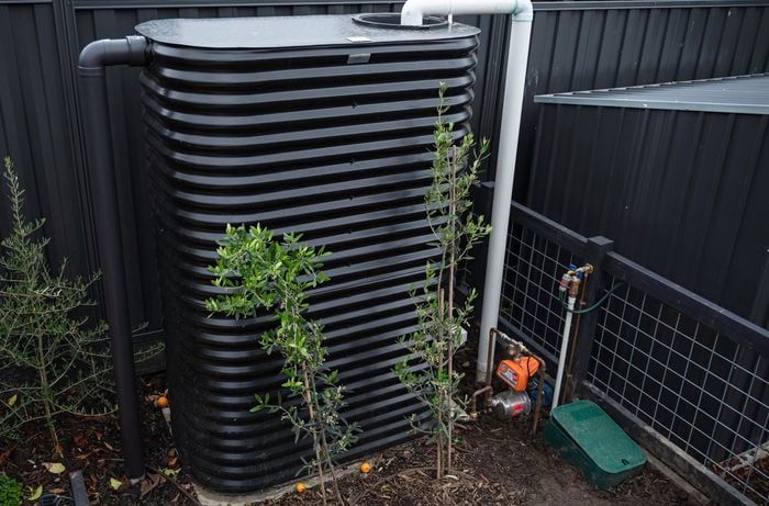 Water tank in the back garden