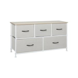 Levede 5 Chest of Drawers Storage Cabinet Beige