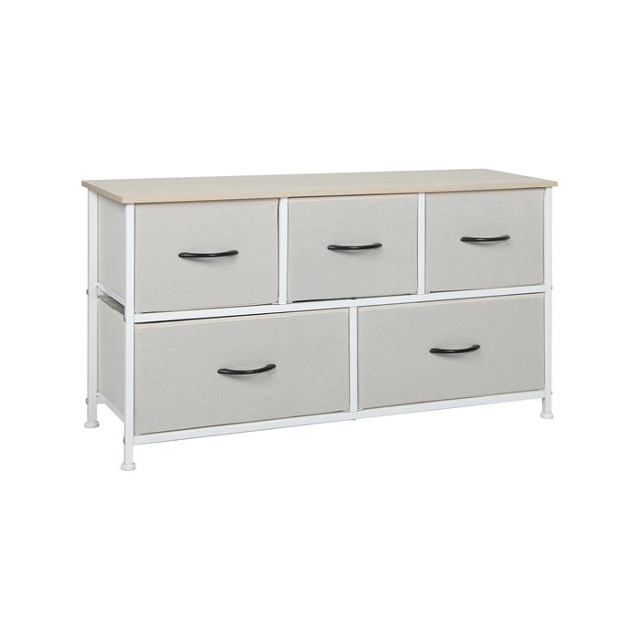 Levede 5 Chest of Drawers Storage Cabinet Beige