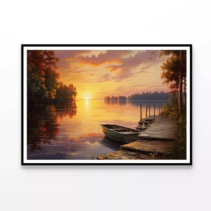Sunset over Lake with Trees  Print 100% Australian Made 90x60cm  (Poster)