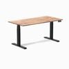 Desky Dual Acacia Softwood Sit Stand Desk 1500x750mm Matte Black Frame Leg