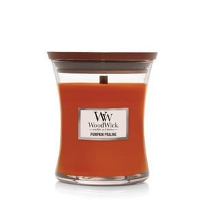 WoodWick Glass Soy Wax Scented Candle Medium 11.7cm - Pumpkin Praline
