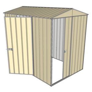 Build-a-Shed 1.5 x 2.3 x 2.3m Single Hinged Side Door Gable Shed - Cream