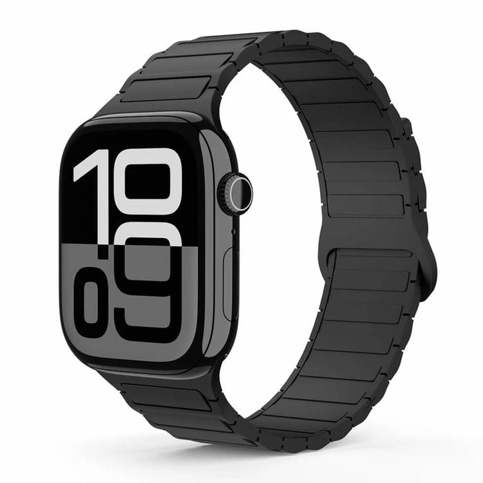 Tough On Magnetic Silicone Band for Apple Watch Series 10 38mm/40mm/41mm/42mm Black