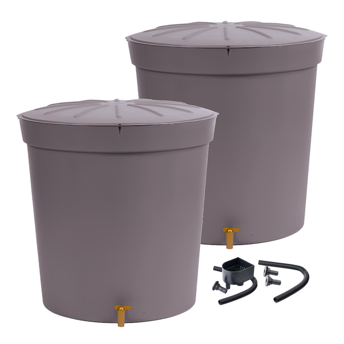 GARANTIA 300L LANZAROTE MINItank x 2 Kit (with Linking Kit & Diverter) - Grey