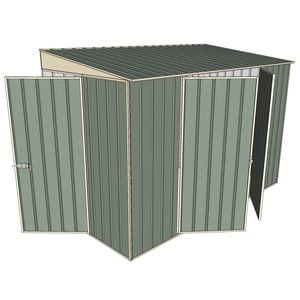 Build-a-Shed 1.5 x 3 x 2m Hinged Door Tunnel Shed with 2 Hinged Side Doors - Green