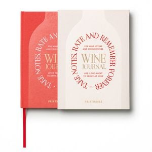 Printworks Wine Tasting Journal-beige Red