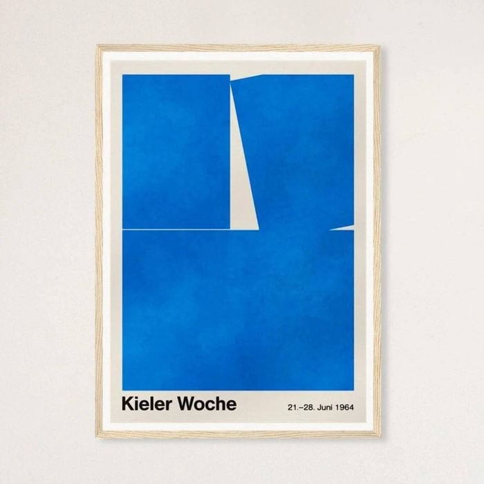 Galrie Kieler Woche 1964 Regatta Poster by Hans Hillmann - Nautical Art, Wood Frame, A2 42 x 60cm (16 x 24inch)