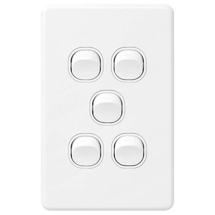 DETA S-line Five Gang Vertical Wall Switch