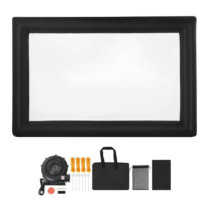 VEVOR 609cm Inflatable Movie Screen 600D with Portable Storage Bag for Outdoor Backyard