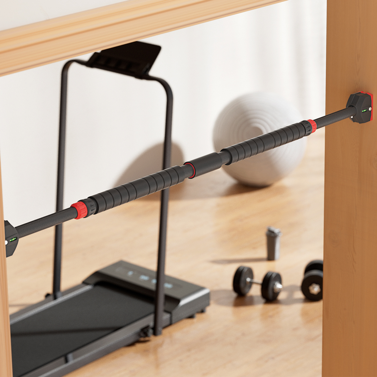 Everfit Adjustable Doorway Pull Up Bar 90cm 125cm Chin Up Bar Level Meter Bunnings Australia