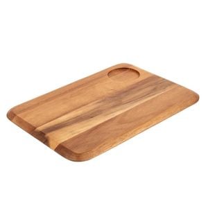 Olympia Rounded Acacia Presentation Board Serving Tray With 70mm Recess 340x240mm