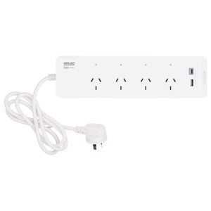Arlec White Grid Connect Smart 4 Outlet Powerboard with USB A & C Charger