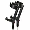Forearm Crutches With Safety Cuff & Hinge, Lightweight & Adjustable - Black