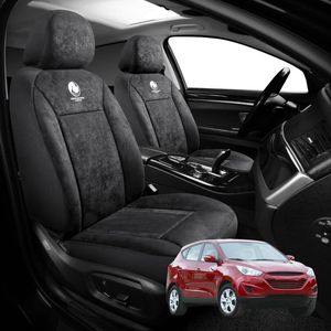 Australian Goose Edition Front Seat Covers for Hyundai iX35 2010 - 2015 (LM) - Suede, Universal Fit - Black