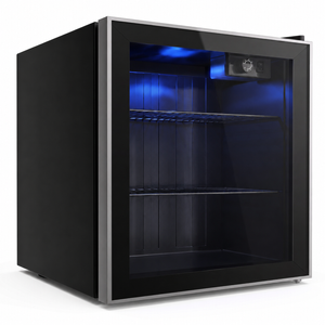 YOPOWER 46L Black Mini Bar Fridge Glass Door