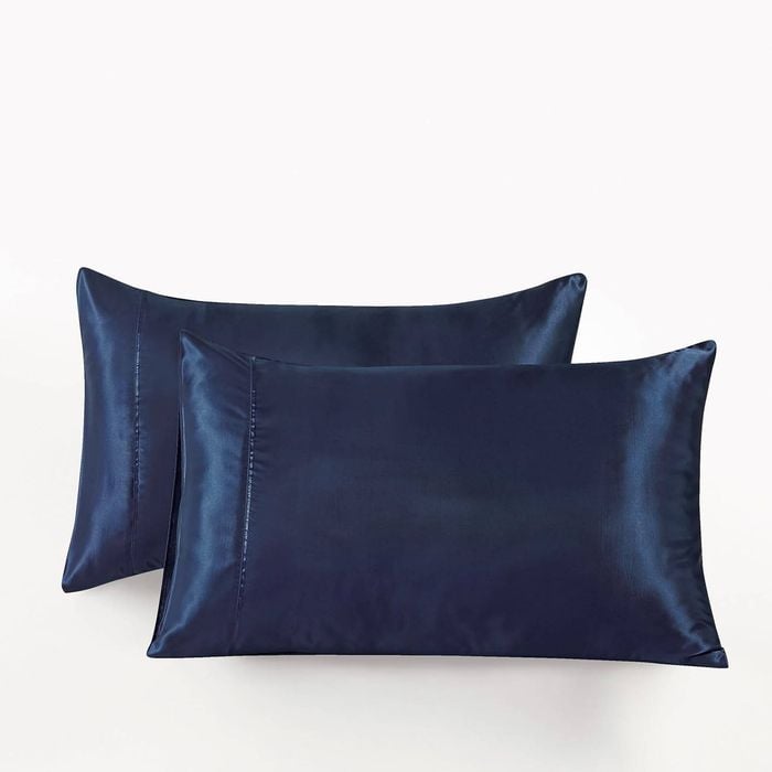 CleverPolly Satin Pillowcases - Navy Blue, 48cm x 73cm (Twin Pack)