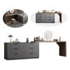 Foret Luxurious Office Desk Extendable L-shape Home Study Lowboy Storage Cabinet