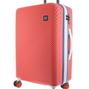 GAP Stripe Travel Hard-Shell Suitcase Medium Luggage 67x46cm Coral