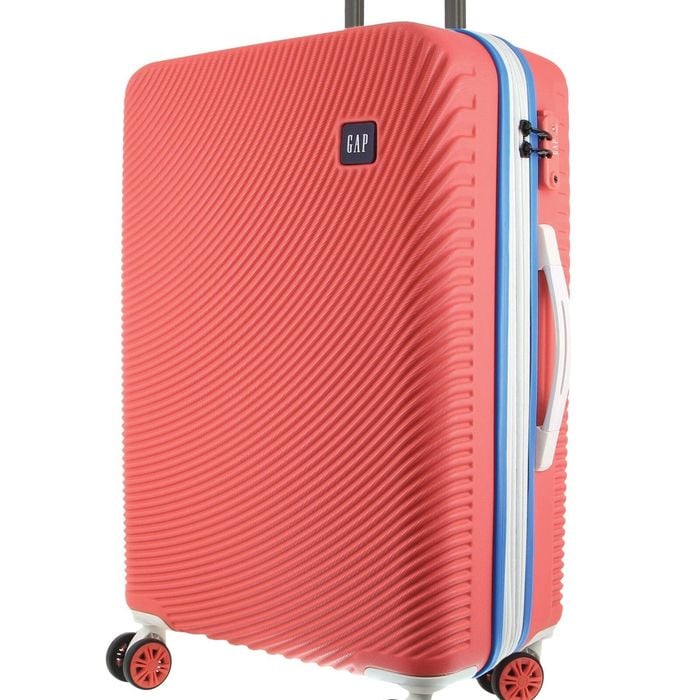 GAP Stripe Travel Hard-Shell Suitcase Medium Luggage 67x46cm Coral