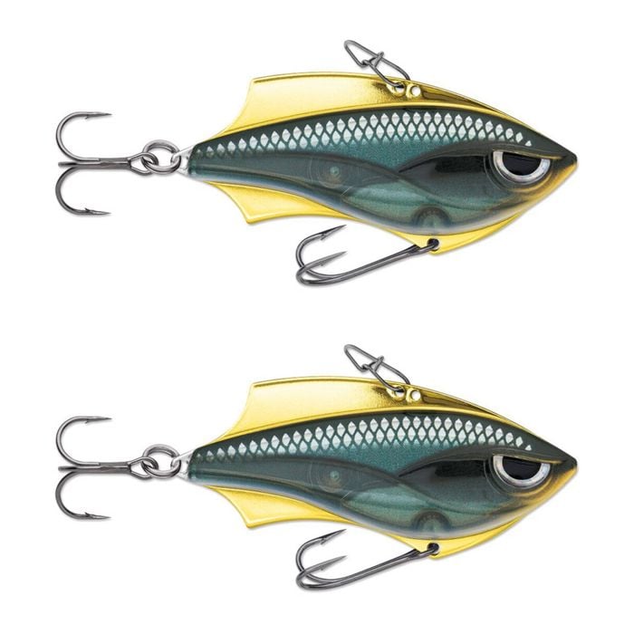 2x Rapala 6cm Rap V Blade Sinking Vibe Fishing Lures - Carbon