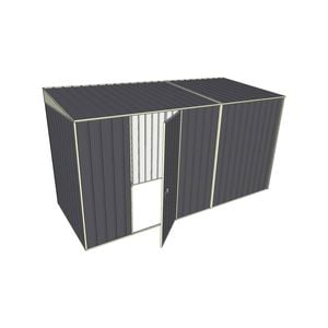 Build-a-Shed 1.5 x 3.7 x 2m Single Hinged Side Door Skillion Shed - Grey