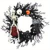 Lifebay Halloween Skeleton Garland Wreath Wall Hanging