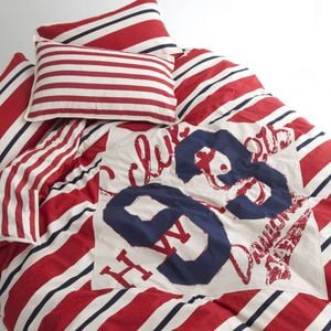 Shuteye Shut Eye Stripe Graphic 93 Red Cotton Quilt Cover Set - Single