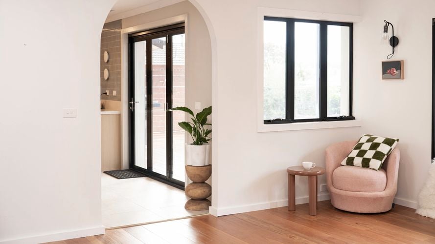 Modern room with neatly painted walls and windows
