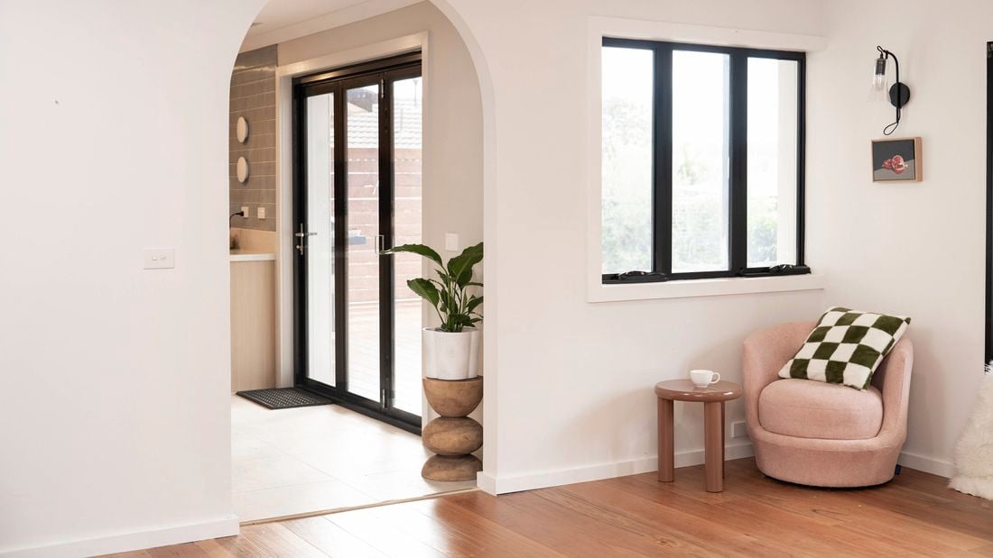 Modern room with neatly painted walls and windows