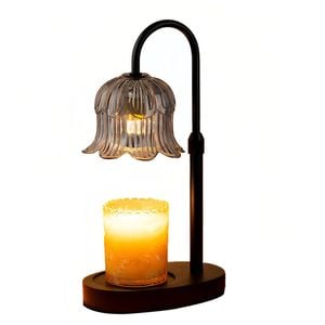 Catzon Flower Candle Warmer Lamp Adjustable Dimmable Warmers-smokygray