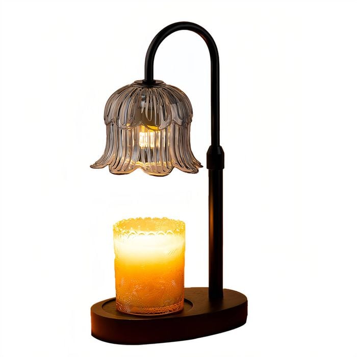 Catzon Flower Candle Warmer Lamp Adjustable Dimmable Warmers-smokygray