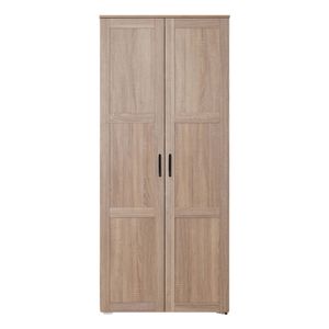 European Cabinetry Hamptons Natural Oak Scandi Black Stockholm Storage Cupboard