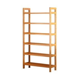 Vista 6 Tier Bamboo Wood Display Shelf Bookshelf Storage Rack Stand