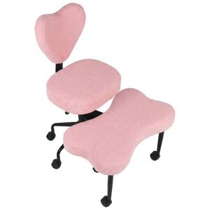 Ufurniture Ergonomic Cross-legged Office Chair 360°swivel Meditation Chair Adjustable Desk Chair Pink