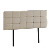 Linen Fabric King Bed Deluxe Headboard Bedhead - Beige