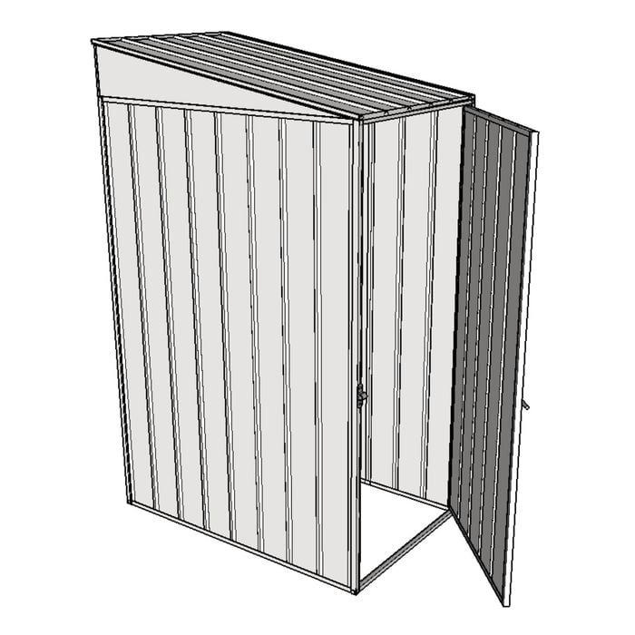 Build-A-Shed 1.2 x 0.8 x 2.0m Skillion Single Hinged Side Door Shed - Zinc