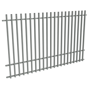 ProtectorAl 1201-2399W x 1500H Palladium Silver Aluminium Batten Pool Fence Panel with Mid Rail