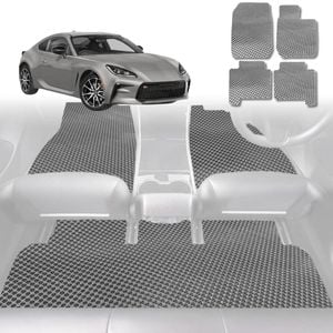 6D Diamond Car Floor Mats for Toyota GR86 2022-Current-Full Set-Grey-Outback GT