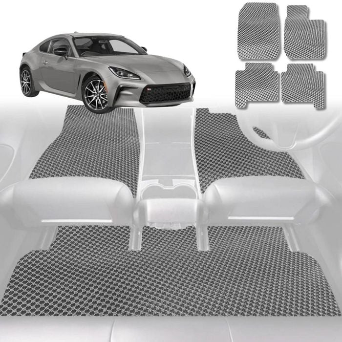 6D Diamond Car Floor Mats for Toyota GR86 2022-Current-Full Set-Grey-Outback GT