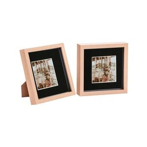 Nicola Spring Shadow Box Frames - 8 x 8" with 4 x 4" Mount - Light Wood - Pack of 2