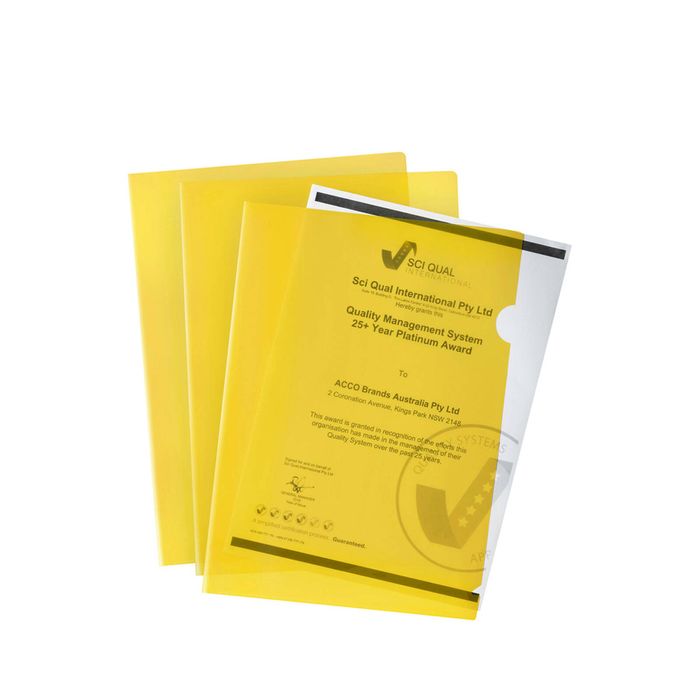 30pc Marbig Pp Ultra Letter File A4 Document Paper/stationery Folder Yellow