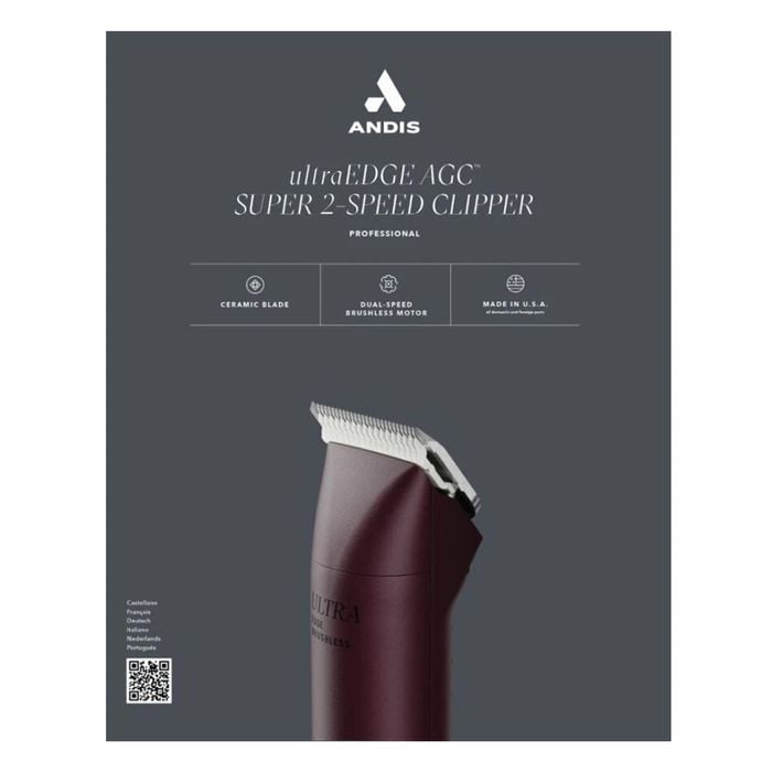 Andis Super 2 Speed Ultraedge Agc Grooming Clipper For Dogs Burgundy  1 Pack