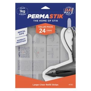 Permastik Large Clear Removable Refill Strips - 24 Pack
